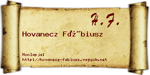 Hovanecz Fábiusz névjegykártya